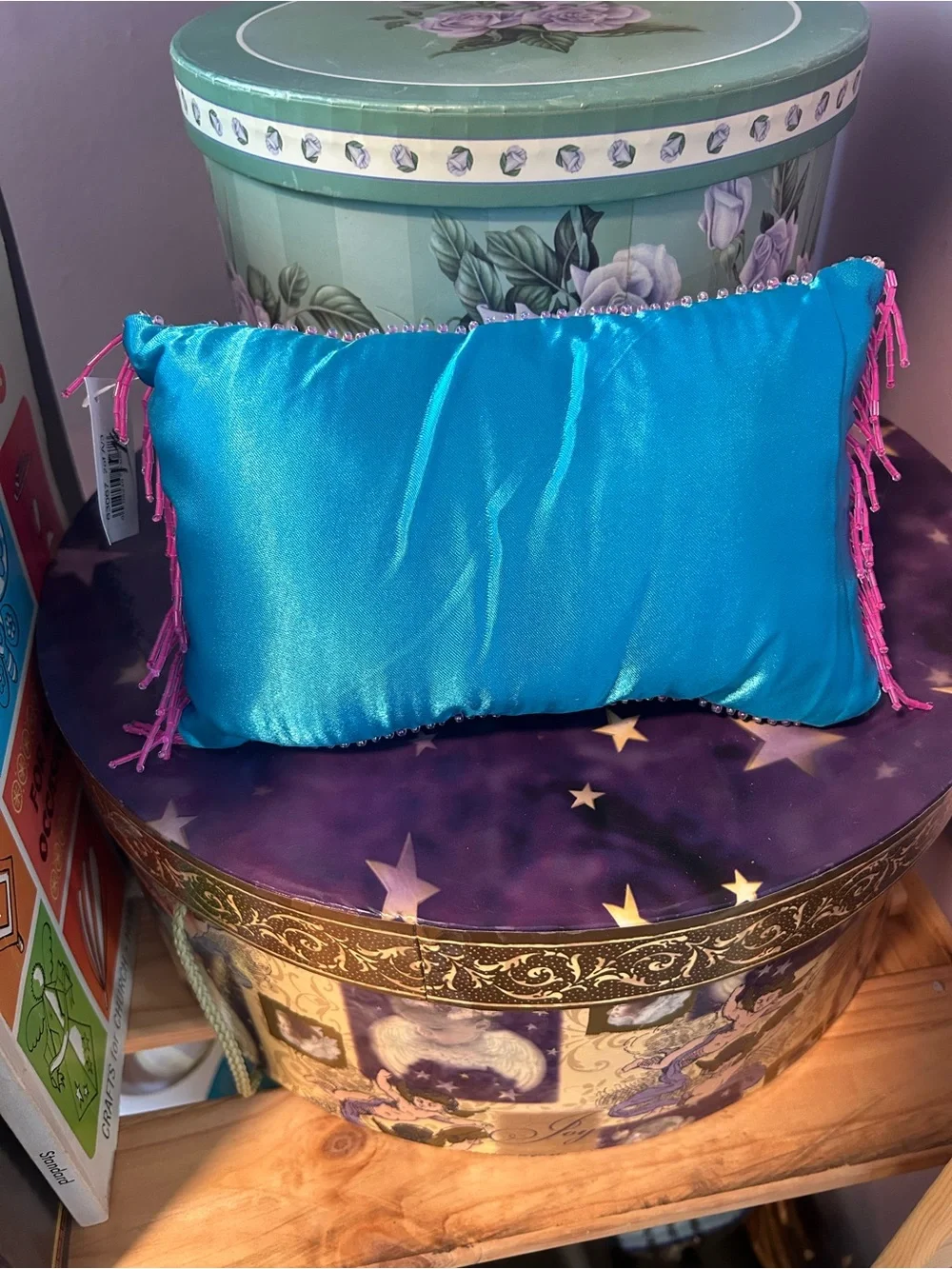 Y2K Satin Decorative Pillow Trio - Pink, Blue & Purple Shoe Design